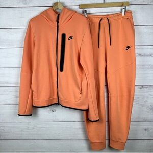 Nike tech fleece washed orange tracksuit medium - CZ9918-835 DD3100-835